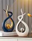 Abstract Ceramic Sculpture Golden Statue Modern Home Decoration