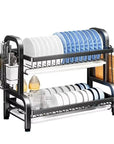 2-Tier Compact Kitchen Dish Rack and Storage Organizer