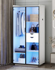 2-Door Wardrobe Armoire with LED Lights
