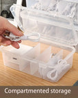 Data Cable Organizer Case Classification Dustproof Card Organizer with Lid Clutter Collection Box for Office Home