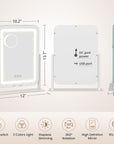 Smart Touch Control LED Lighted Makeup Mirror with 12V 2A USB Charging Port