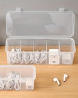 Data Cable Organizer Case Classification Dustproof Card Organizer with Lid Clutter Collection Box for Office Home