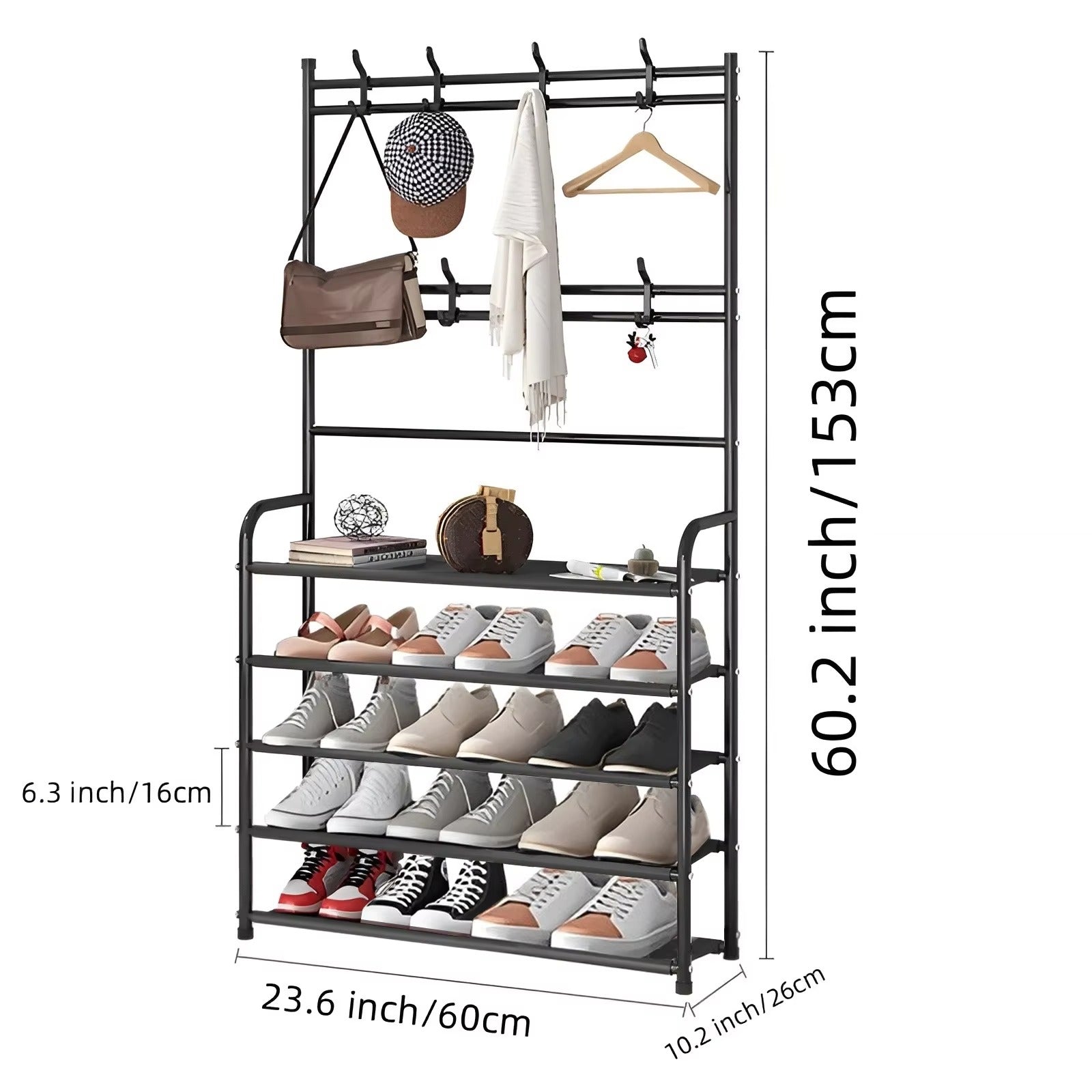 Clothes Hanger &amp; Multi-Layer Shoe Storage Rack